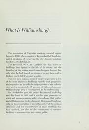 Cover of: America's Williamsburg: why and how the historic capital of Virginia, oldest and largest of England's thirteen American colonies, has been restored to its eighteenth century appearance by John D. Rockefeller, jr.