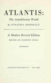 Cover of: Atlantis by Ignatius Donnelly