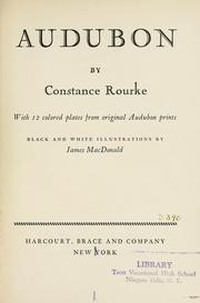 Cover of: Audubon by Constance Rourke