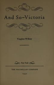 Cover of: And so - Victoria