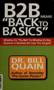 Cover of: B2B means back to basics