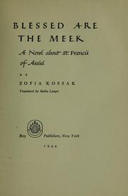 Cover of: Blessed are the meek by Zofia Kossak-Szczucka