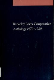 Cover of: Anthology, 1970-1980 by Berkeley Poets' Cooperative.