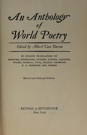 Cover of: An anthology of world poetry by Mark Van Doren