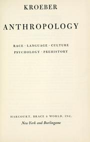 Cover of: Anthropology by A. L. Kroeber