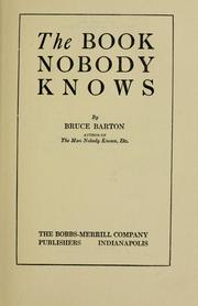 Cover of: The Book nobody knows by Bruce Barton