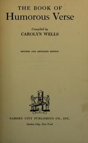 Cover of: The book of humorous verse by Carolyn Wells
