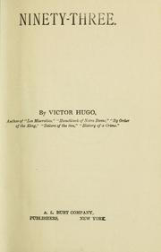 Cover of: Ninety-three. by Victor Hugo