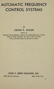 Cover of: Automatic frequency control systems by John Francis Rider