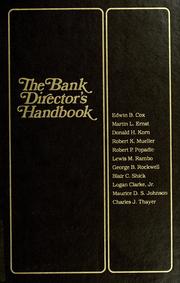 Cover of: The Bank director's handbook