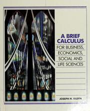 Cover of: A brief calculus for business, economics, social and life sciences