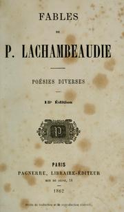 Cover of: Fables de P. Lachambeaudie: poésies diverses.