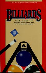 Cover of: Billiards the Official Rules & Records Book 1994 by 