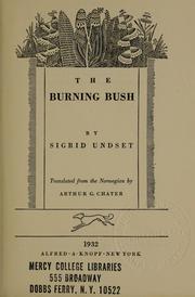 Cover of: The burning bush by Sigrid Undset