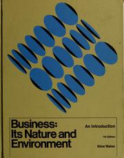 Business, its nature and environment by Raymond Eugene Glos
