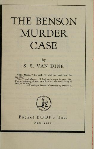The Benson murder case by S. S. Van Dine