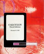 Cover of: Calculus by Dennis G. Zill
