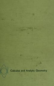 Cover of: Calculus and analytic geometry