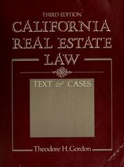 Cover of: California real estate law: text and cases