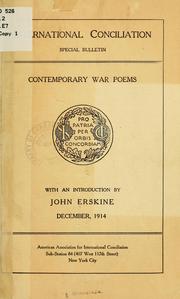 Cover of: Contemporary war poems by Erskine, John
