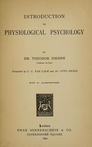 Cover of: Introduction to physiological psychology