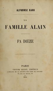 Cover of: La famille Alain : Fa dièze