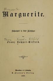 Cover of: Marguerite: Schauspiel in fünf Aufzügen