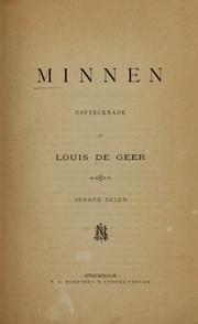 Cover of: Minnen. by Louis De Geer