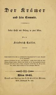 Cover of: Der Krämer und sein Commis: Lokal-Posse mit Gesang in zwei Akten