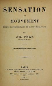 Cover of: Sensation et mouvement by Charles Féré