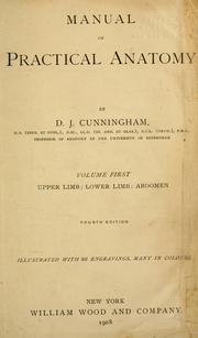 Cover of: Manual of practical anatomy by D. J. Cunningham
