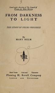 Cover of: From darkness to light: the story of Negro progress