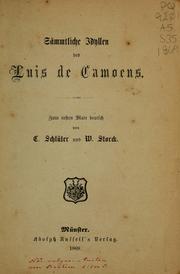 Cover of: Sämmtliche Idyllen des Luis de Camoens by Luís de Camões