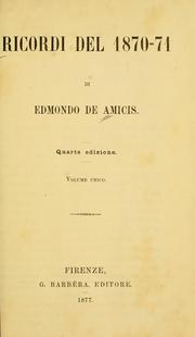Cover of: Ricordi del 1870-71