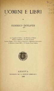Cover of: Uomini e libri by Federico Donaver
