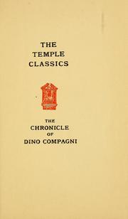 Cover of: The chronicle of Dino Compagni by Dino Compagni