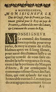 Cover of: Lettre envoyee a Monseignevr le Duc de Guyse by Martegalle.