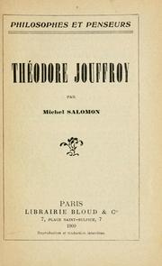Cover of: Théodore Jouffroy by Salomon, Michel