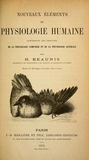 Cover of: Nouveaux éléments de physiologie humaine by Henri Étienne Beaunis