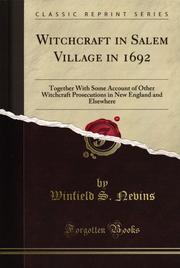 Cover of: Witchcraft in Salem village in 1692 by 