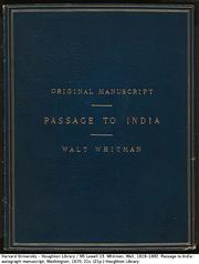 Cover of: Passage to India : manuscript, 1870.