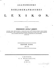 Cover of: Allgemeines bibliographisches Lexikon: 1. Band: A - L