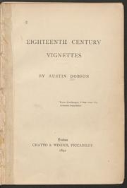 Eighteenth century vignettes by Austin Dobson