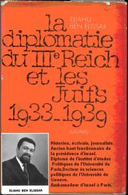Cover of: La diplomatie du IIIe Reich et les juifs: 1933-1939