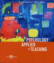 Cover of: Psychology applied to teaching by Jack Snowman