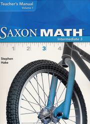 Cover of: Saxon Math Intermediate 3 by 