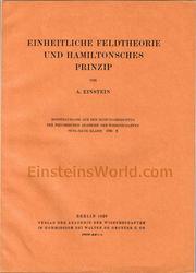 Cover of: Einheitliche Feldtheorie und Hamiltonsches Prinzip. by Albert Einstein, Albert Einstein