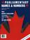 Cover of: Parliamentary Names and Numbers 3