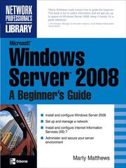 Cover of: Microsoft® Windows Server® 2008 by Marty Matthews