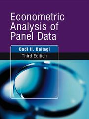 Cover of: Econometric Analysis of Panel Data by Badi H. Baltagi, Badi H. Baltagi